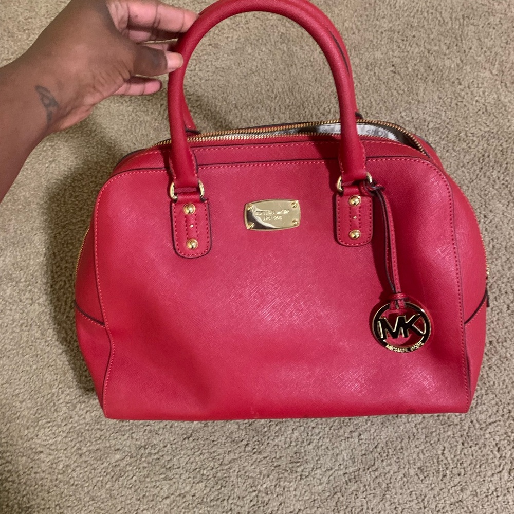 Michael Kors leather satchel bag with strap